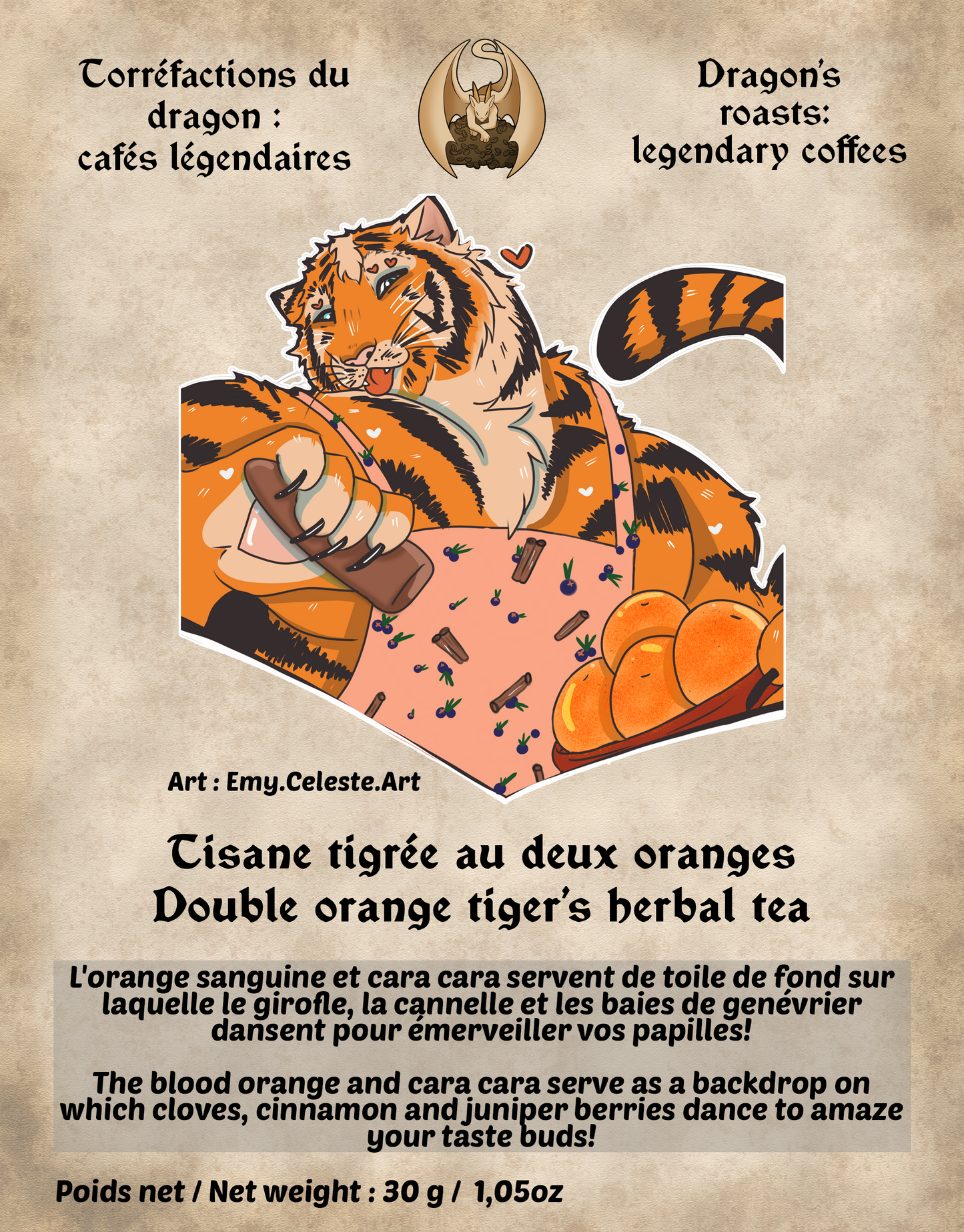 Tisane tigrée au deux oranges