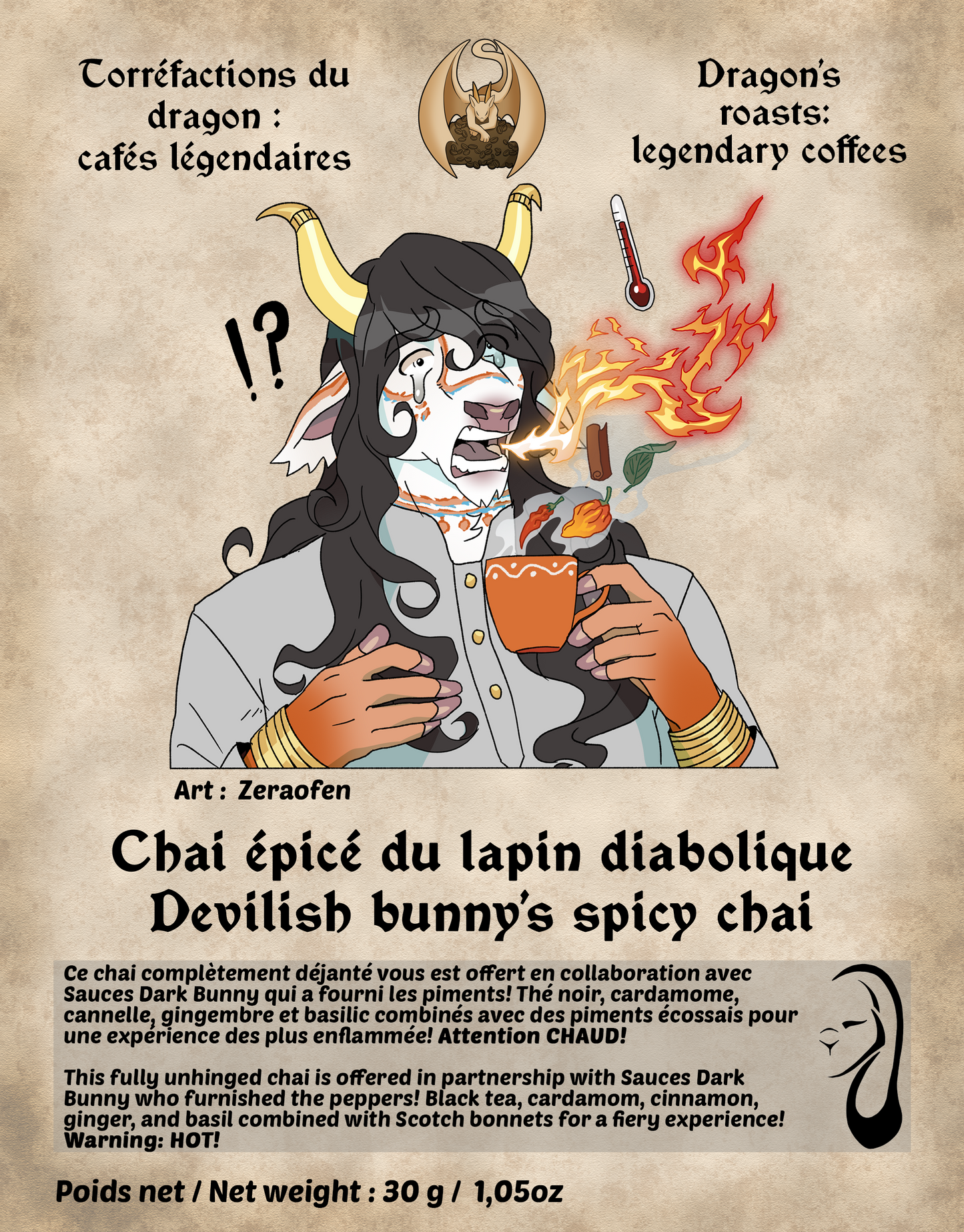 Chai épicé du lapin diabolique